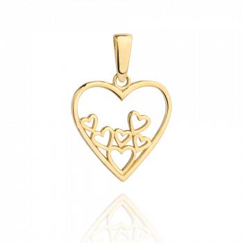 Zawieszka złota serce z serduszkami w środku FUG6-25-Z00203-2