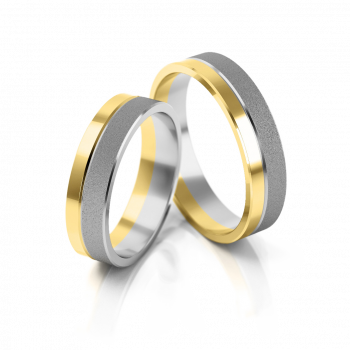 Obrączki ślubne dwukolorowe złoto 6 mm próba 585 • FSZB58/6