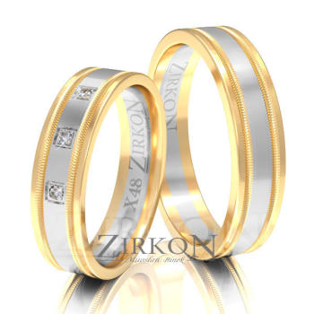 Obrączki ślubne złoto dwukolorowe 5mm próba 585 • X048