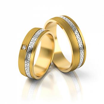 Obrączki ślubne złoto dwukolorowe 6mm próba 585 • FS203