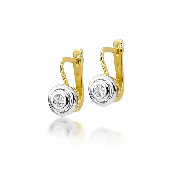 Złote kolczyki z brylantami FKO-294-585-B0.20