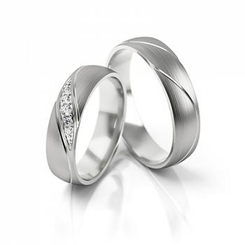 Obrączki ślubne białe złoto 5mm próba 585 • FS284