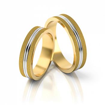 Obrączki ślubne złoto dwukolorowe 5mm próba 585 • FS148