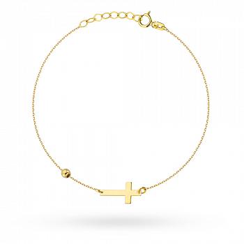 Bransoletka złota z krzyżykiem FUG2-21-B00814-2
