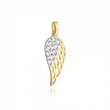 Zawieszka złota skrzydło z cyrkoniami FUG6-25-Z00423-2