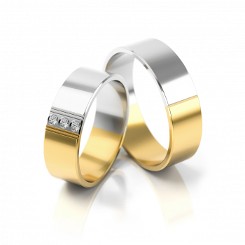 Obrączki ślubne dwukolorowe złoto 6mm próba 585 • FS147