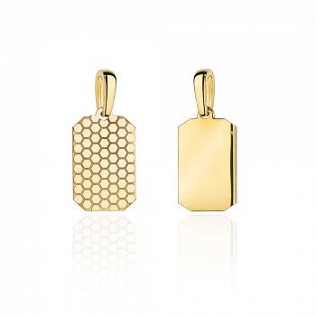 Zawieszka złota blaszka dwustronna mała GRAWER GRATIS FUG6-25-Z00376-2