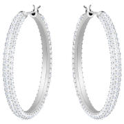 Kolczyki SWAROVSKI • Stone Hoop Pierced Earrings, White, Rhodium plating 5389432