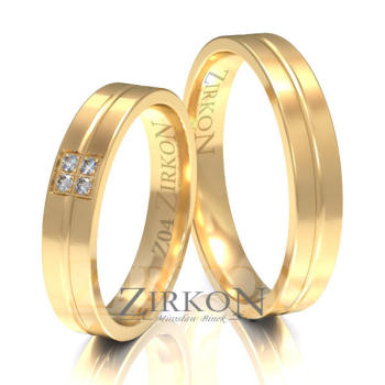 Obrączki ślubne z żółtego złota 4mm próba 585 • Z004