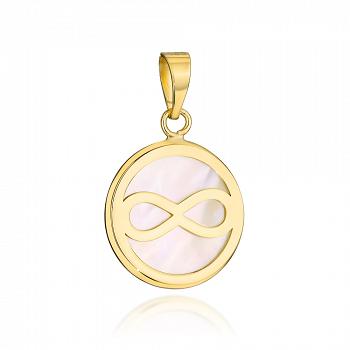 Zawieszka złota kółko z masą perłową FUG6-21-Z00497-2