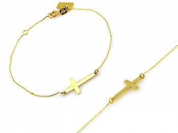 Bransoletka złota krzyżyk FUGBR1638