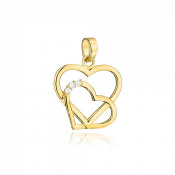 Zawieszka złota splecione serca i cyrkonie FUG6-25-Z00416-2
