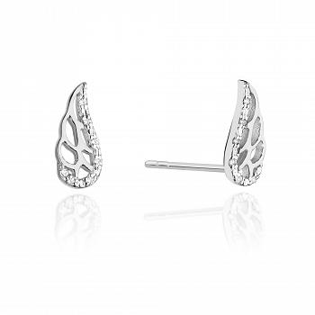 Złote kolczyki z brylantami skrzydła FCK01-B585-B0.06