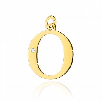 Zawieszka złota mała literka O z brylantem ZMFUG-O