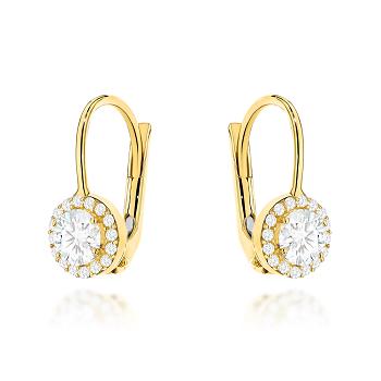 Kolczyki złote okrągłe z cyrkoniami FUG7-K01797-585