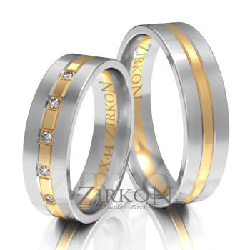 Obrączki ślubne złoto dwukolorowe 5,5mm próba 585 • X044