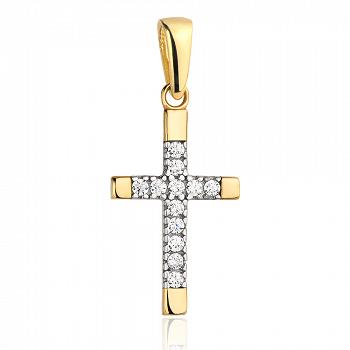 Złoty krzyżyk z cyrkoniami FUG4-21-C00083-2