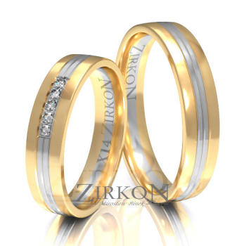 Obrączki ślubne złoto dwukolorowe 5,5mm próba 585 • X014
