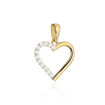 Zawieszka złota serce z cyrkoniami małe FUG6-Z00609-585