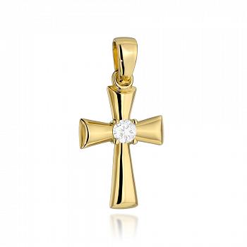 Złoty krzyżyk z cyrkonią FUG4-25-C00112-2