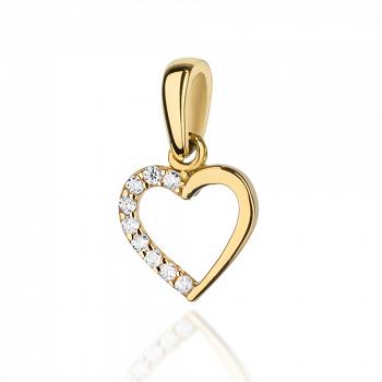 Zawieszka złota serce z cyrkoniami FUG6-25-Z00316-2