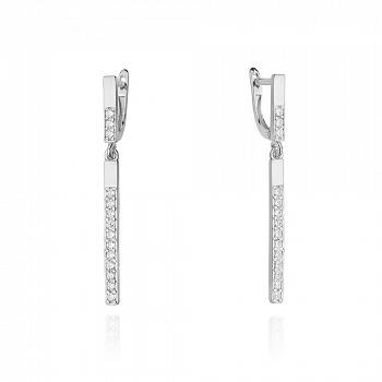 Kolczyki z białego złota z brylantami FKO-027-B585-B0.56