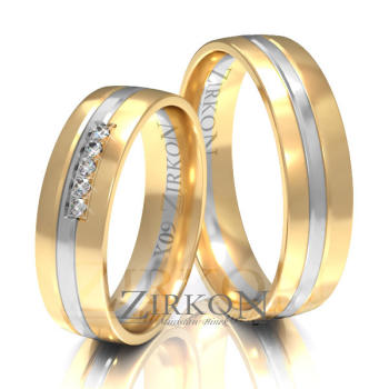Obrączki ślubne złoto dwukolorowe 5,5mm próba 585 • X009