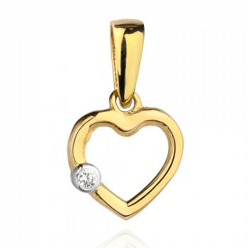 Zawieszka złota serduszko z cyrkonią FUG6-25-Z00136-2