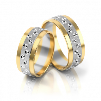 Obrączki ślubne dwukolorowe złoto 7,5 mm próba 585 • FSZBZ149