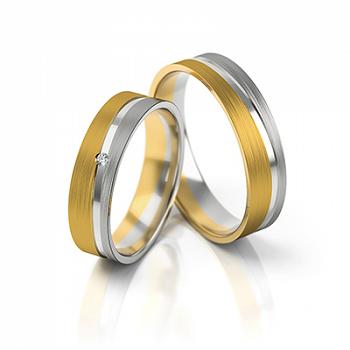 Obrączki ślubne złoto dwukolorowe 5mm próba 585 • FS300
