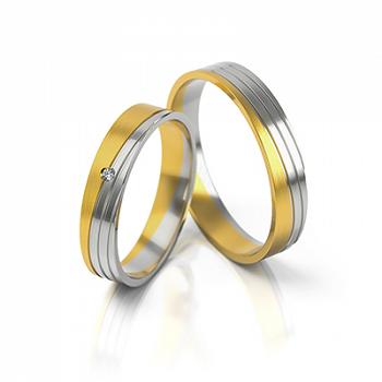 Obrączki ślubne złoto dwukolorowe 4,5mm próba 585 • FS299
