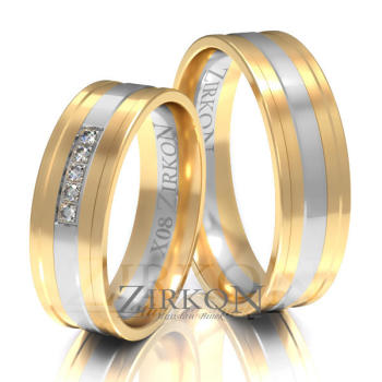 Obrączki ślubne złoto dwukolorowe 6mm próba 585 • X008