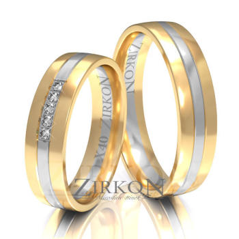 Obrączki ślubne złoto dwukolorowe 5mm próba 585 • X040