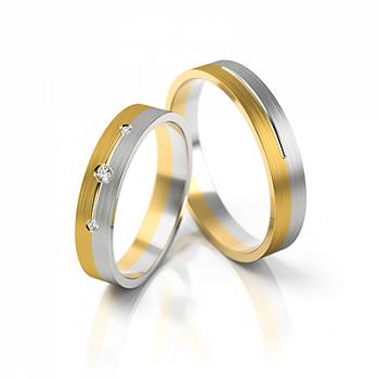 Obrączki ślubne złoto dwukolorowe 4mm próba 585 • FS222