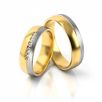 Obrączki ślubne złoto dwukolorowe 4,5mm próba 585 • FS285