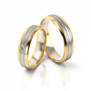 Obrączki ślubne złoto dwukolorowe 5mm próba 585 • FS240