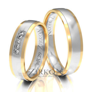 Obrączki ślubne złoto dwukolorowe 5mm próba 585 • X029