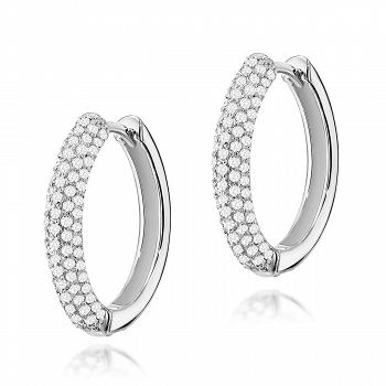 Kolczyki z białego złota koła z brylantami FKO515-B585-B0.83