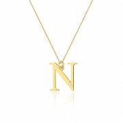 Naszyjnik złoty duża literka N z brylantem NMFUG-N