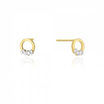 Złote kolczyki koła z brylantami FCK20-585-B0.05