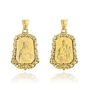 Medalik z żółtego złota szkaplerz ozdobny FUG5-9-M00195-2