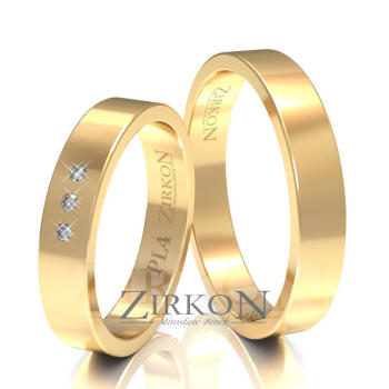 Obrączki ślubne klasyczne złote 4mm próba 585 płaskie • PL4S