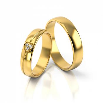 Obrączki ślubne żółte złoto serce 4,5mm próba 585 • FS314