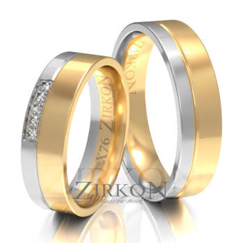 Obrączki ślubne złoto dwukolorowe 5,5mm próba 585 • X076