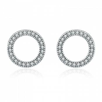 Kolczyki srebrne z białymi cyrkoniami KFUG052