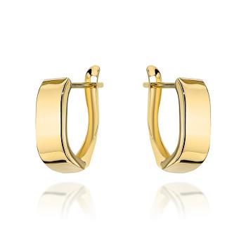 Kolczyki złote gładkie prostokąty na angielskim zapięciu FUG7-K01764-585