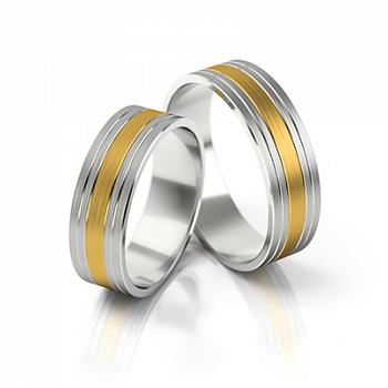 Obrączki ślubne złoto dwukolorowe 6mm próba 585 • FS102