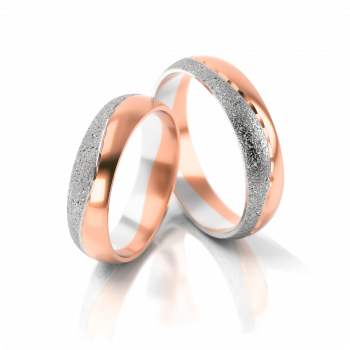 Obrączki ślubne białe i różowe złoto 6 mm próba 585 • FSBC11/6