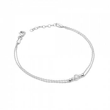 Złota bransoletka z białego z diamentami FB-003-B585-B0.13