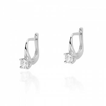 Kolczyki z białego złota z brylantami FKO-381-B585-B0.40